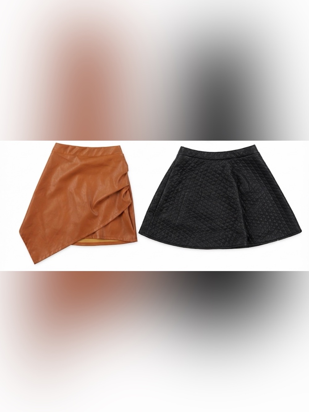 Girls leather skirt and quilted skirt bundle